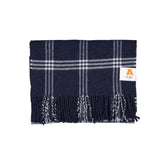 Sheep Wool Scarf - Blue with White Stripes